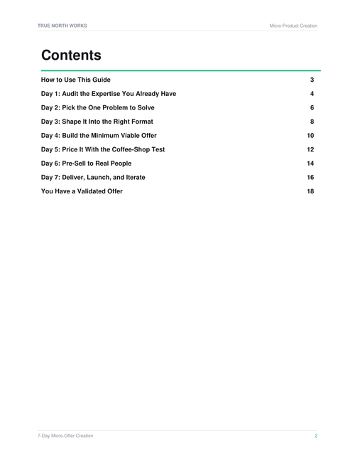 7-Day Micro-Offer Creation — inside, page 1 (preview)
