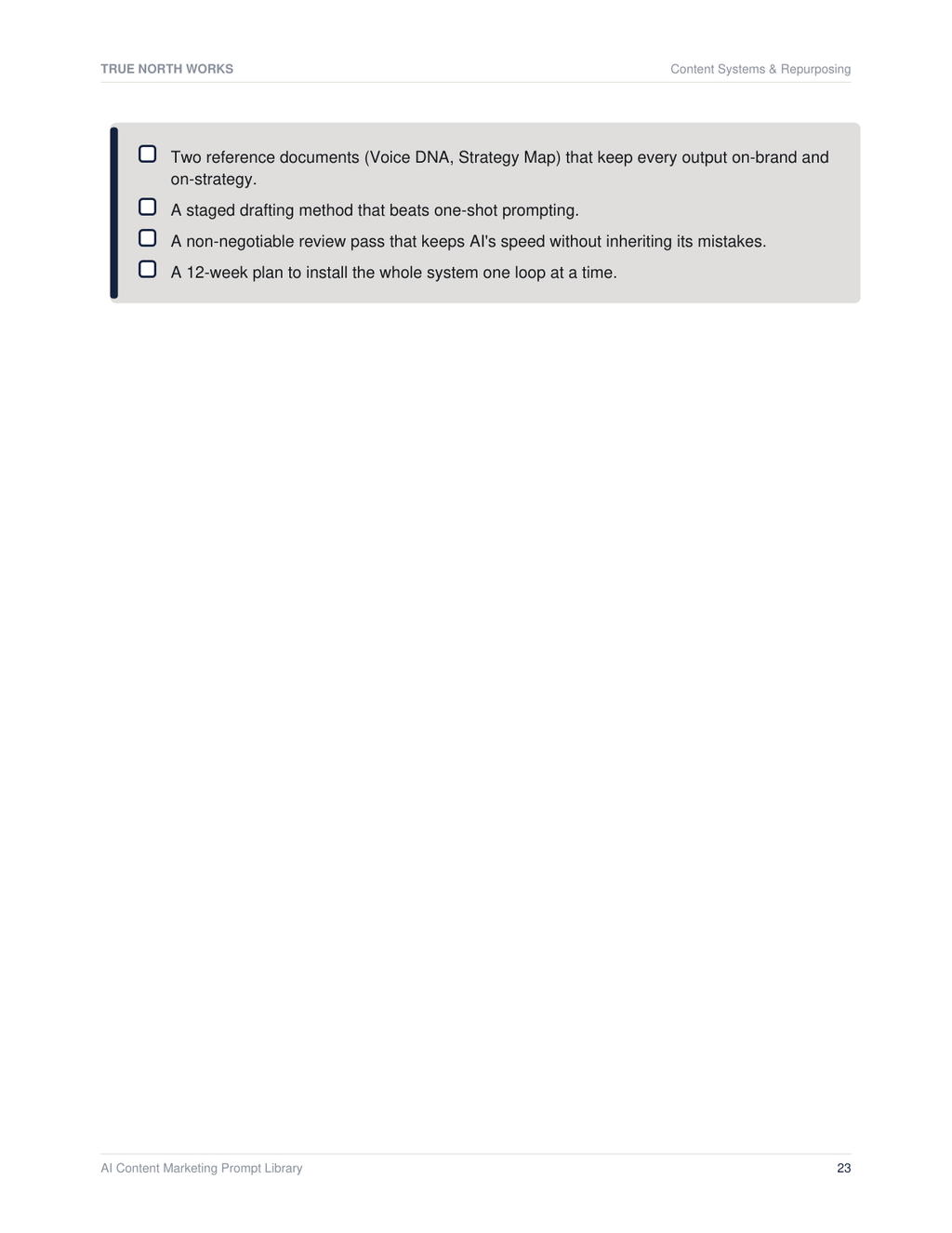 AI Content Marketing Prompt Library — inside, page 3 (preview)