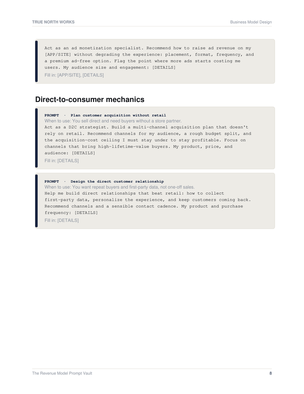 Business Model Design System — inside, page 3 (preview)