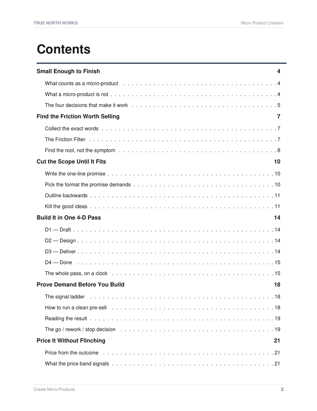Create Micro-Products — inside, page 1 (preview)