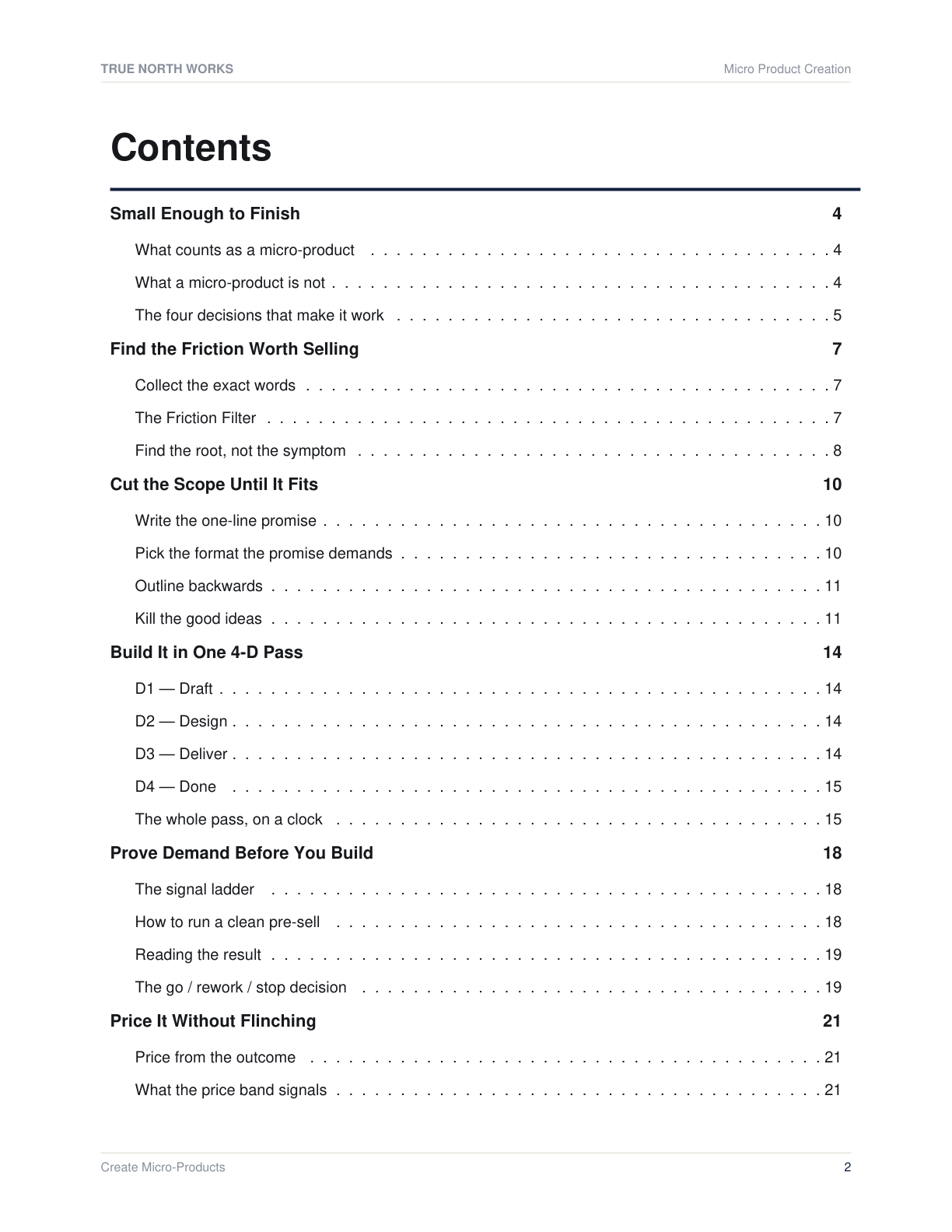 Create Micro-Products — inside, page 1 (preview)