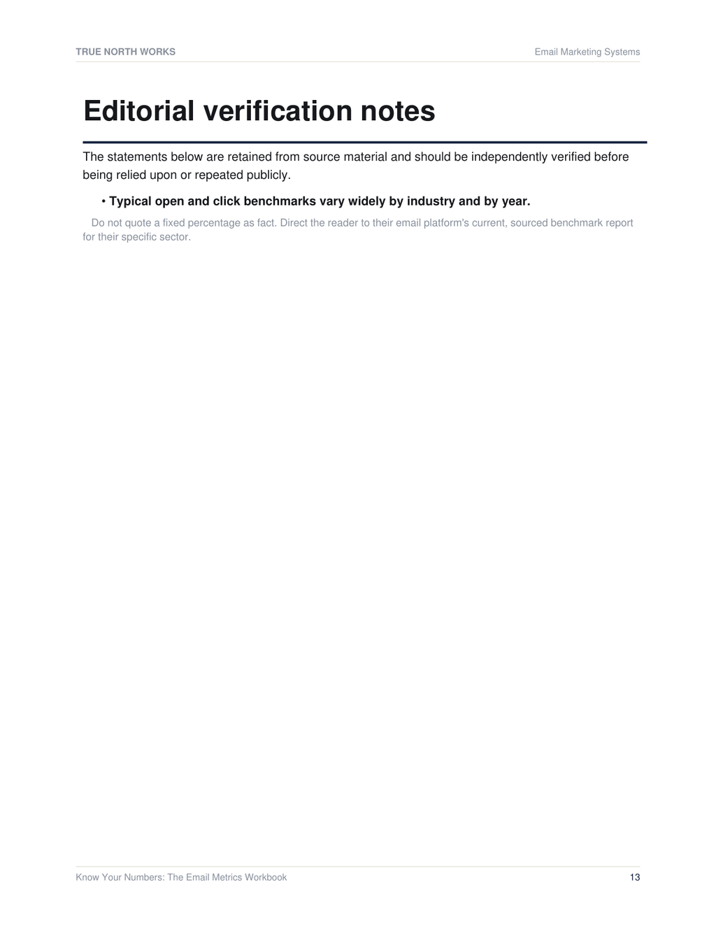 Know Your Numbers: The Email Metrics Workbook — inside, page 3 (preview)