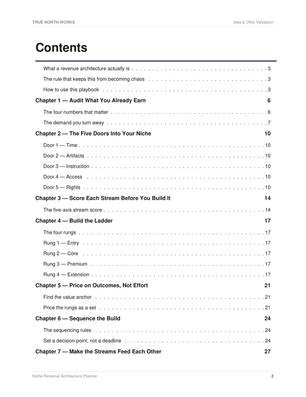 Niche Revenue Architecture Planner — inside, page 1 (preview)