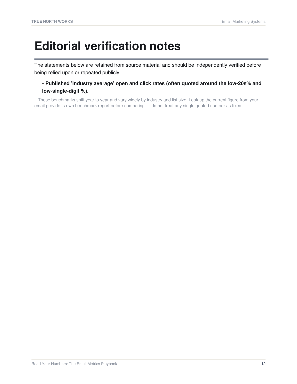 Read Your Numbers: The Email Metrics Playbook — inside, page 3 (preview)