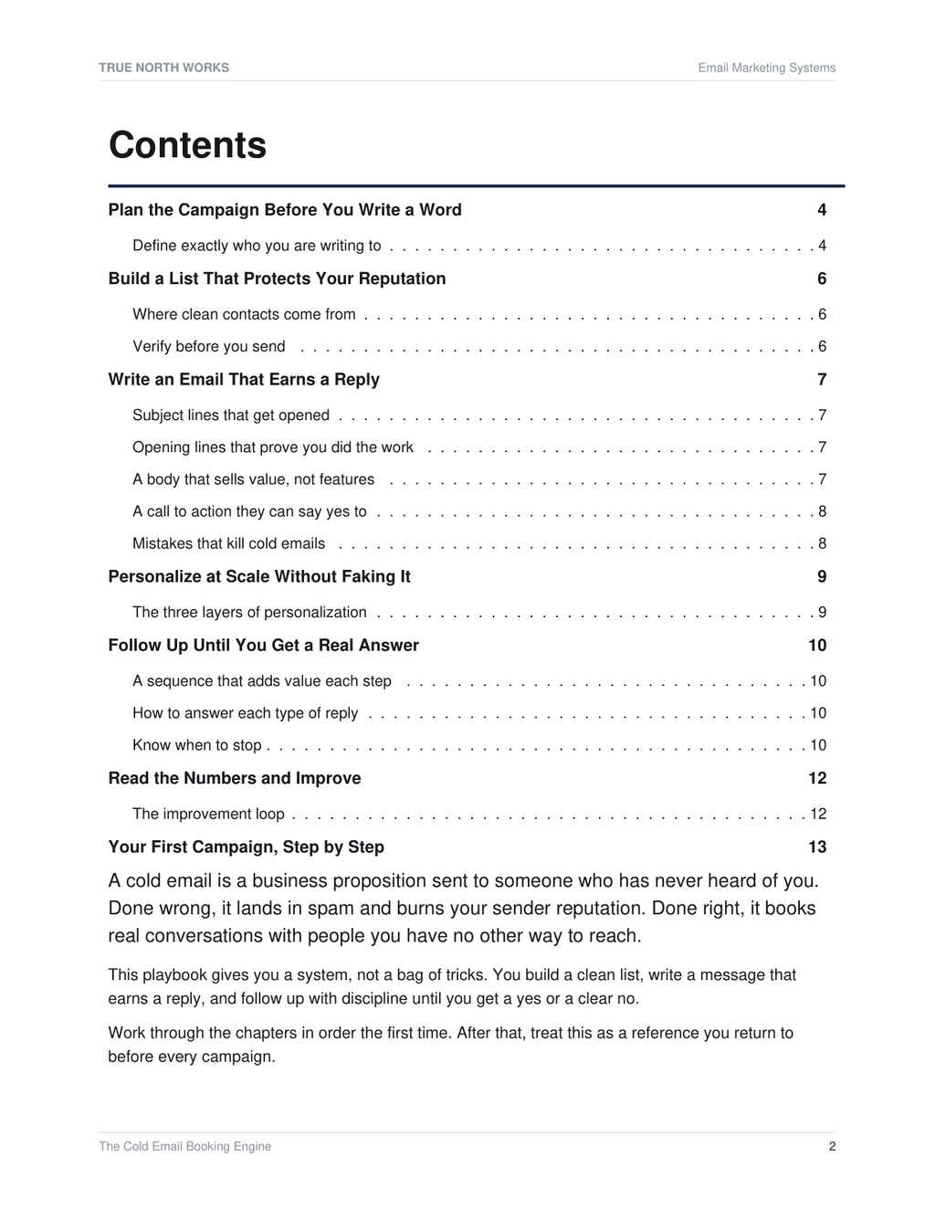 The Cold Email Booking Engine — inside, page 1 (preview)