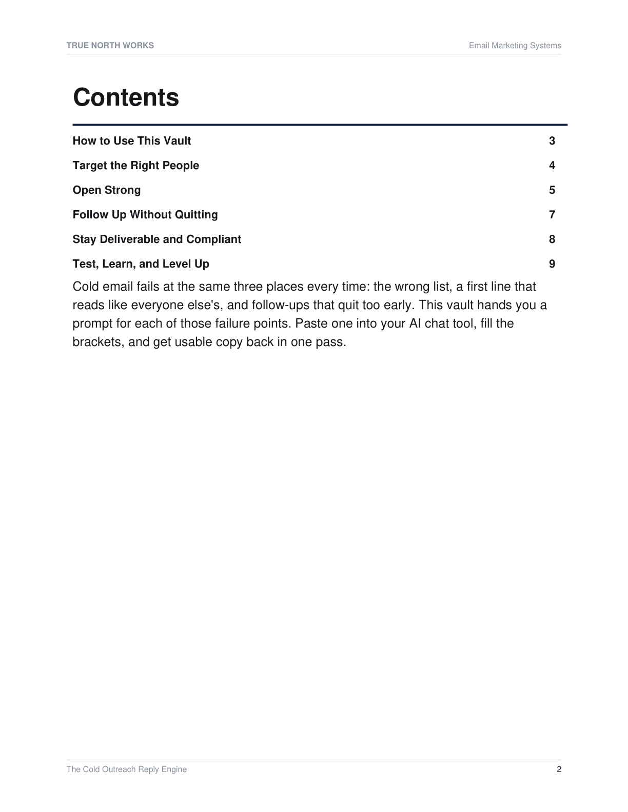 The Cold Outreach Reply Engine — inside, page 1 (preview)