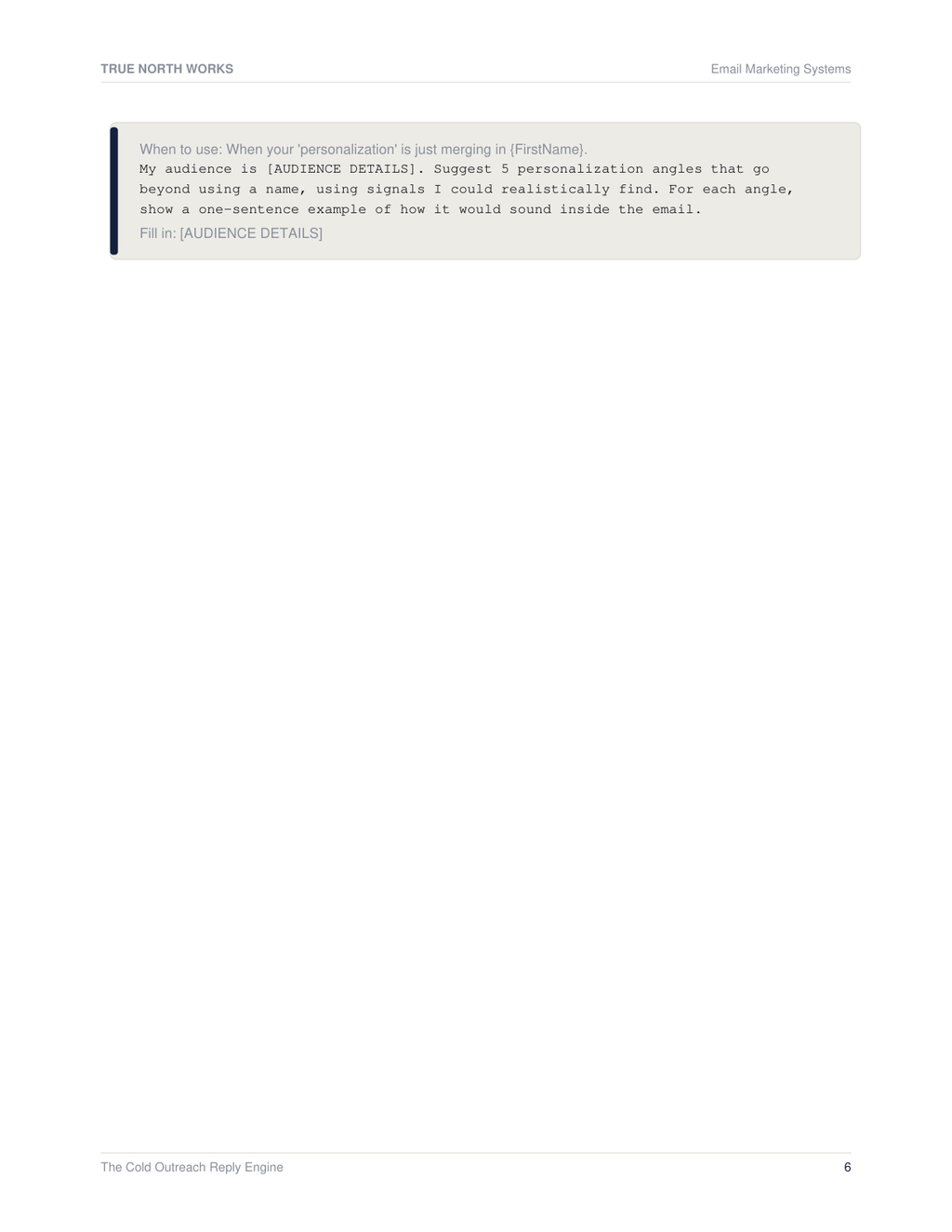 The Cold Outreach Reply Engine — inside, page 2 (preview)