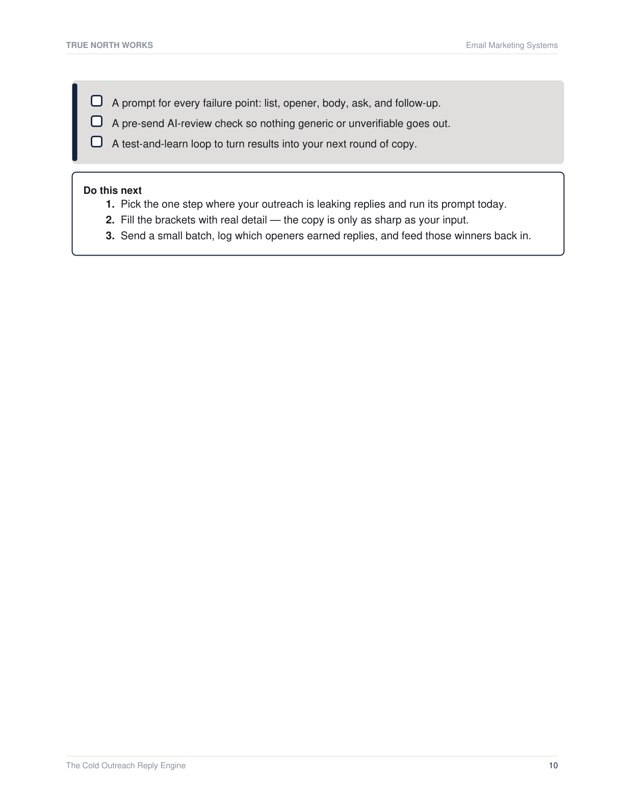 The Cold Outreach Reply Engine — inside, page 3 (preview)