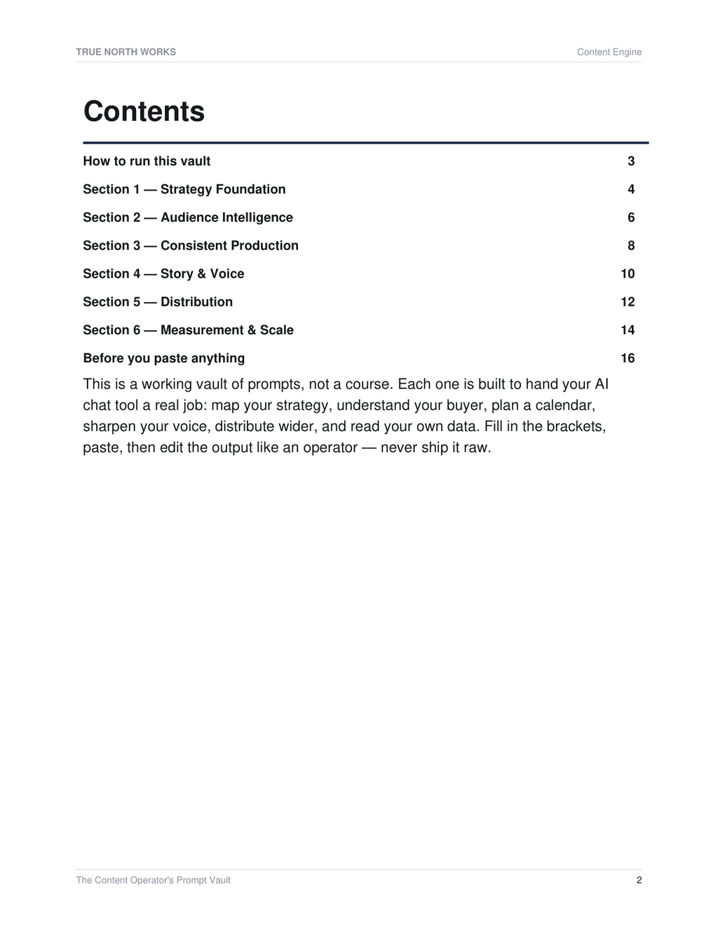 The Content Operator's Prompt Vault — inside, page 1 (preview)