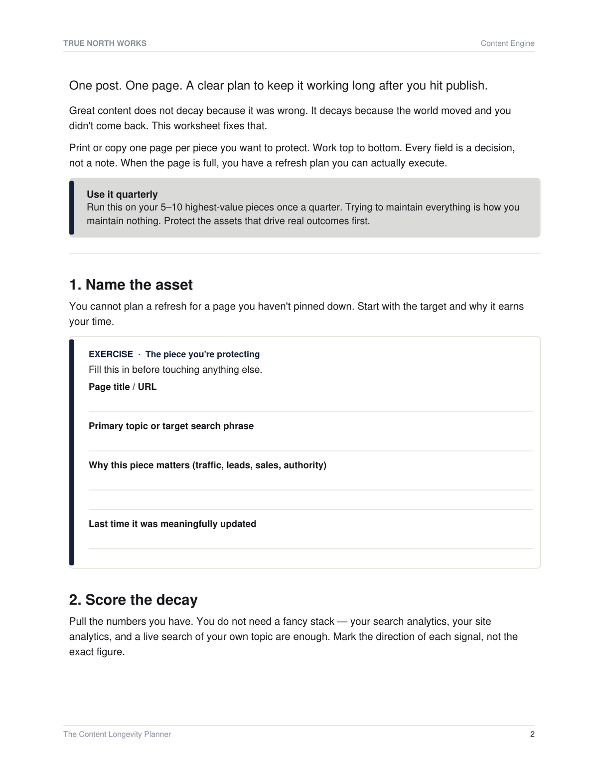 The Content Refresh Audit — inside, page 1 (preview)