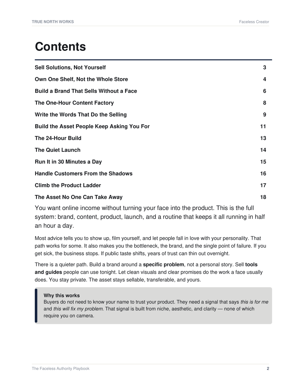 The Faceless Authority Playbook — inside, page 1 (preview)