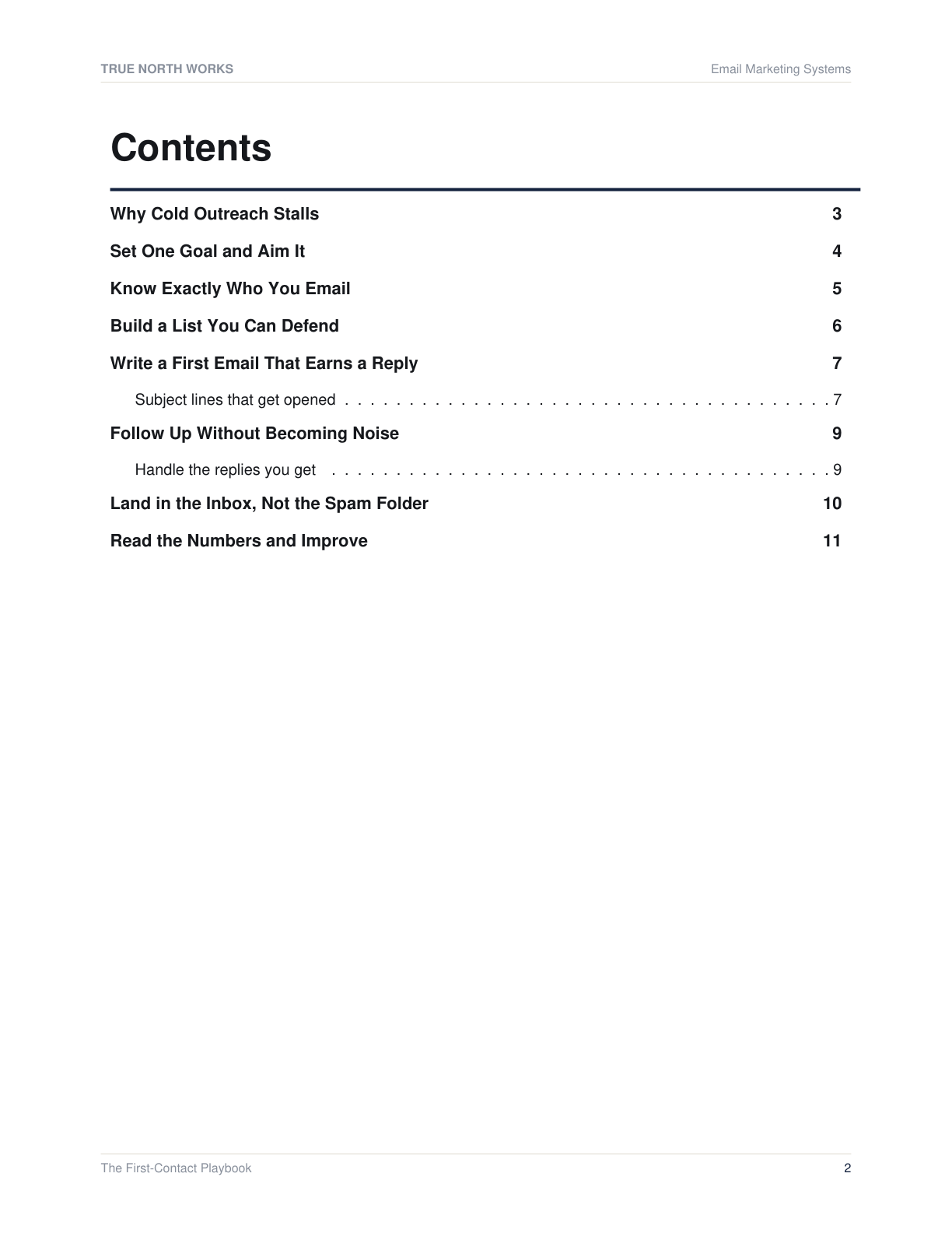 The First-Contact Playbook — inside, page 1 (preview)