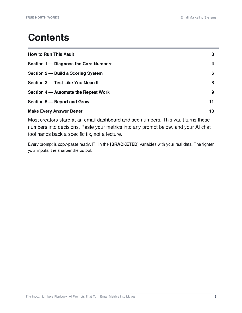 The Inbox Numbers Playbook: AI Prompts That Turn Email Metrics Into Moves — inside, page 1 (preview)