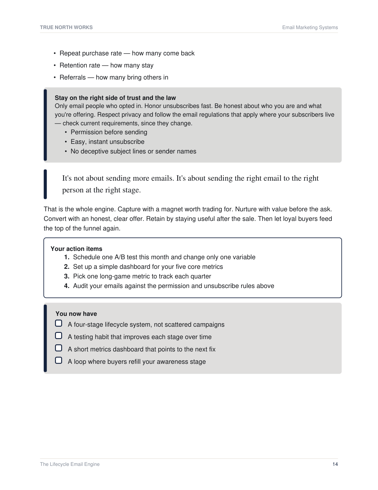 The Lifecycle Email Engine — inside, page 3 (preview)