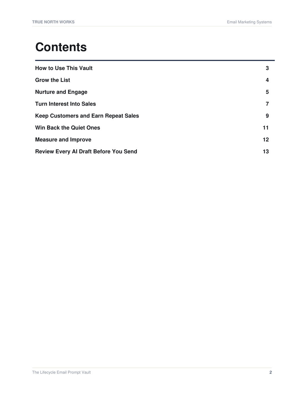 The Lifecycle Email Prompt Vault — inside, page 1 (preview)