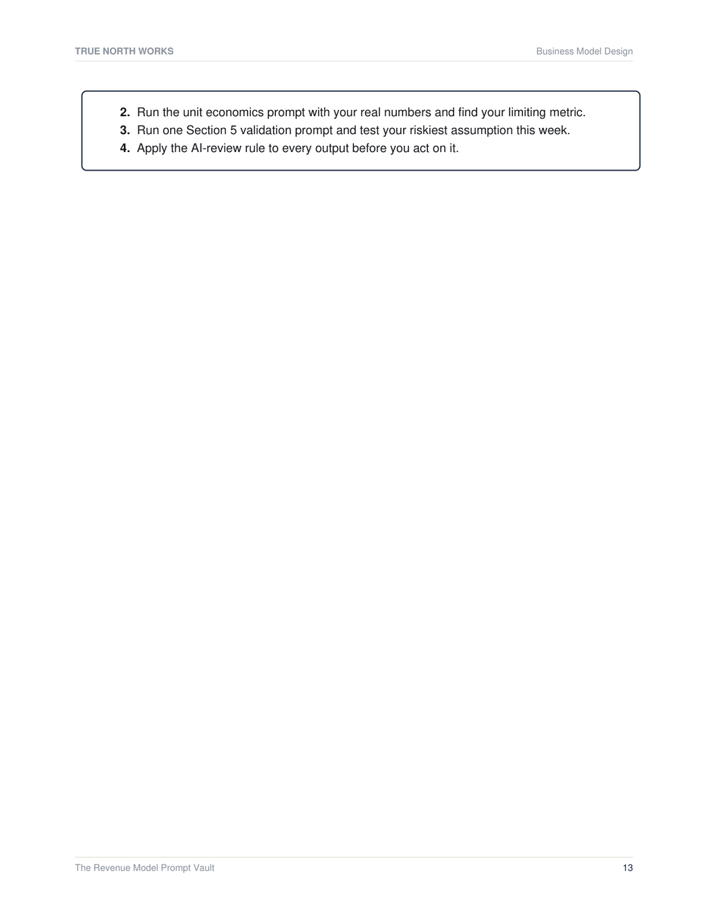 The Revenue Model Prompt Vault — inside, page 3 (preview)