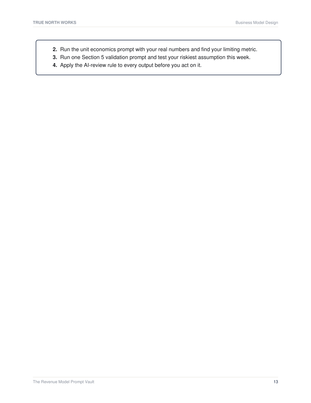 The Revenue Model Prompt Vault — inside, page 3 (preview)